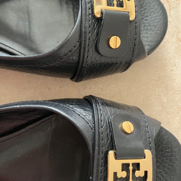 Tory Burch Black Leather Flats - Picture 2 of 6